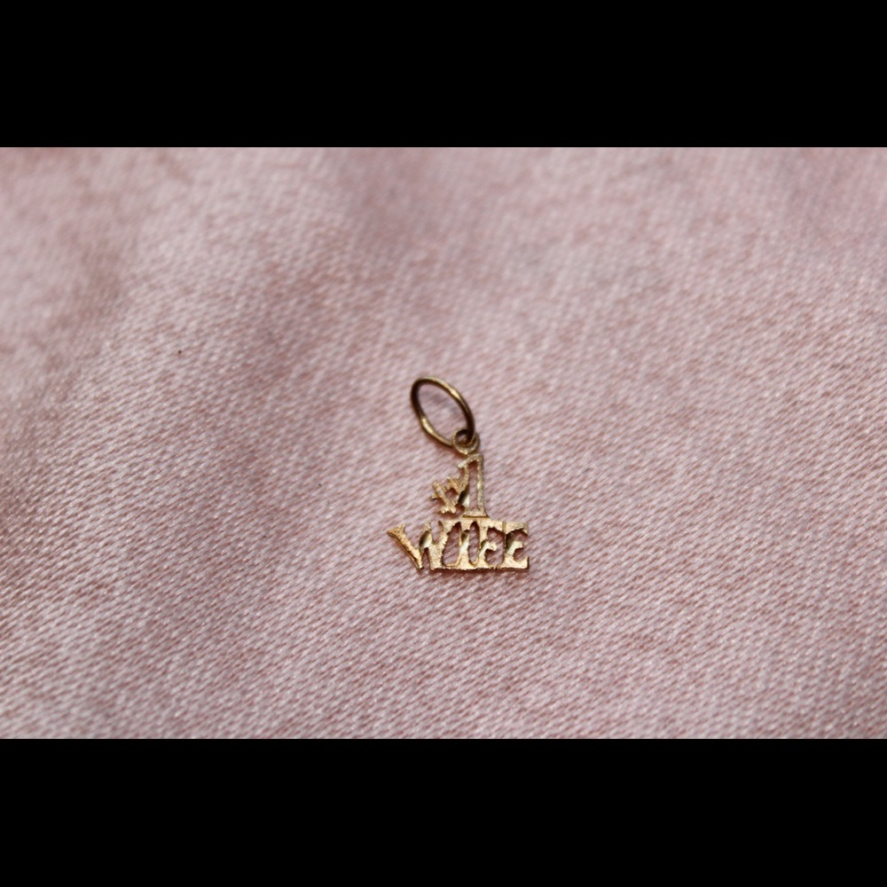 Solid 14kt Yellow Gold Pendant (#1 Wife)